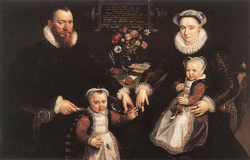 VOS, Marten de Portrait of Antonius Anselmus, His Wife and Their Children wr Spain oil painting art